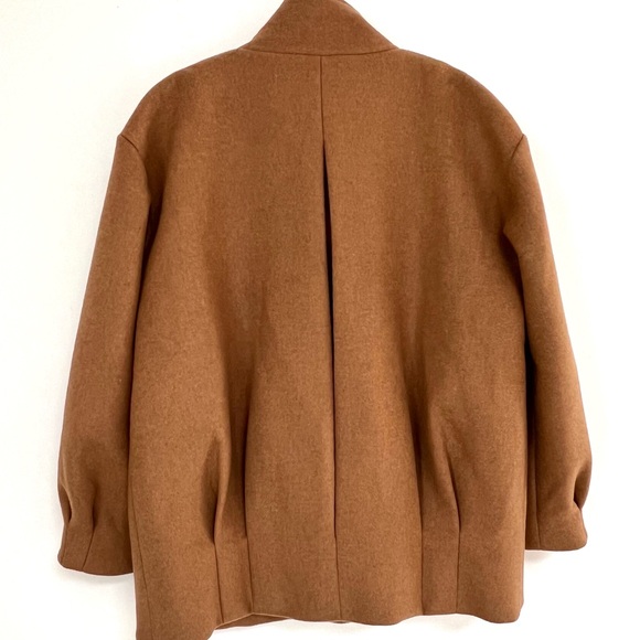 $1112 Veronica Beard Cassie Double-breasted Wool-blend Coat In Brown Beige - Picture 11 of 11